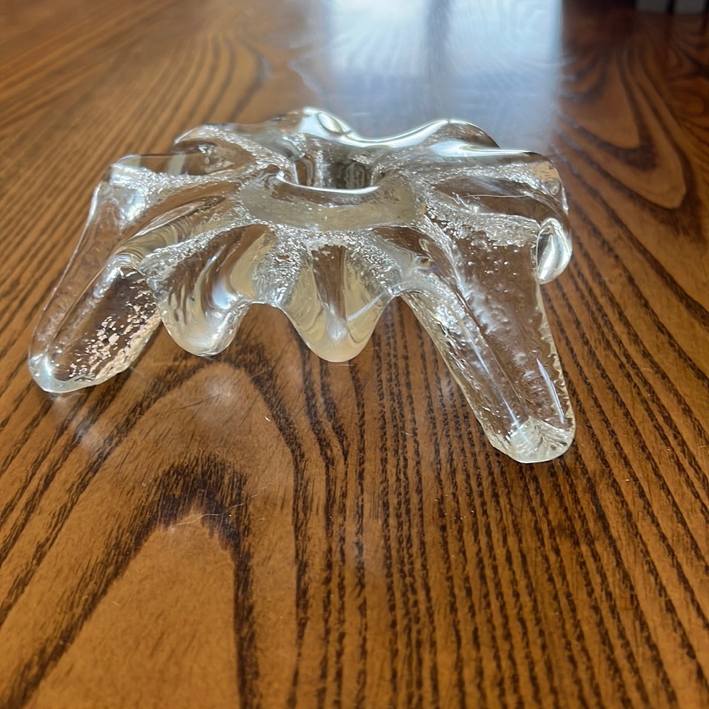 Vintage Blenko MCM crystal candle holder